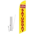 thumbnail image 1 of Cobb Promo Open Saturday Yellow Advertising Feather Flag with Complete 15ft Pole kit and Ground Spike, 1 of 2