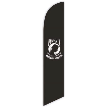 Cobb Promo POW-MIA Black Advertising Feather Flag 12ft - Replacement Flag Only Without Poleset