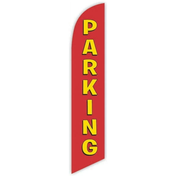 Cobb Promo Parking Red Advertising Feather Flag 12ft - Replacement Flag Only Without Poleset