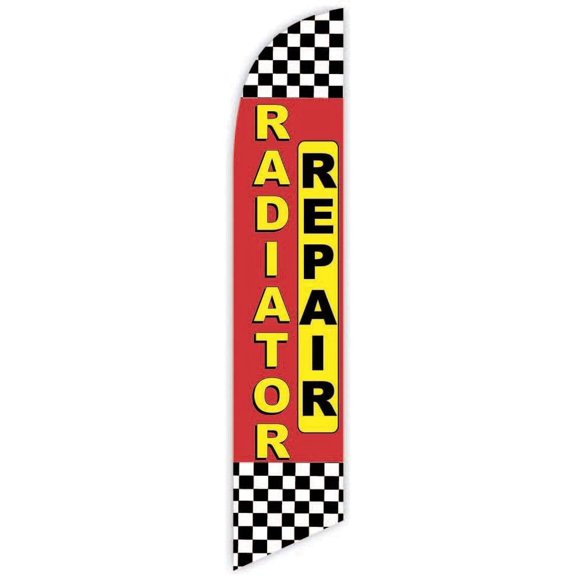 Cobb Promo Radiator Repair Red Advertising Feather Flag 12ft - Replacement Flag Only Without Poleset