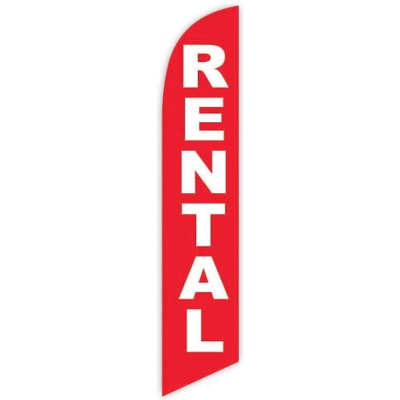 Cobb Promo Rental Red Advertising Feather Flag 12ft - Replacement Flag Only Without Poleset