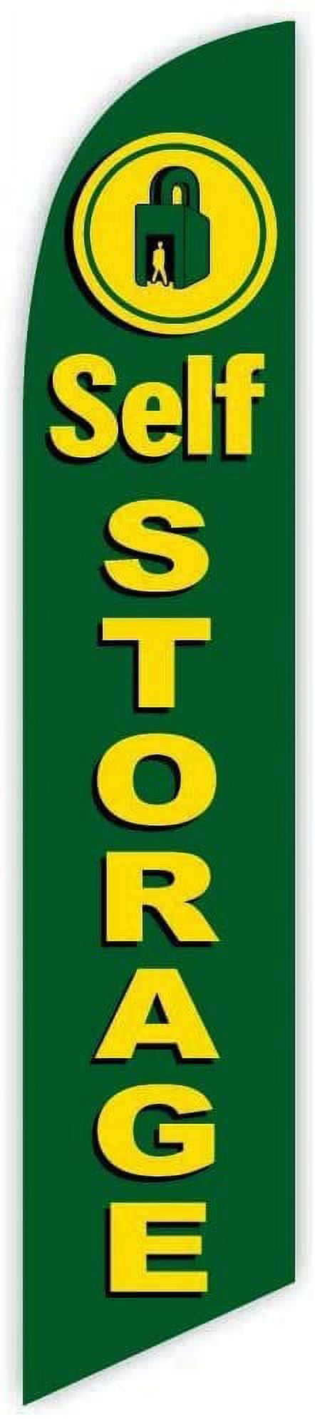 Cobb Promo Self Storage Green Advertising Feather Flag 12ft - Replacement Flag Only Without Poleset