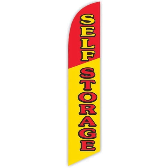 Cobb Promo Self Storage Red/Yellow Advertising Feather Flag 12ft - Replacement Flag Only Without Poleset