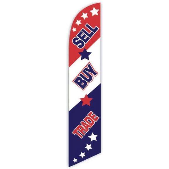 Cobb Promo Sell Buy Trade Patriotic Advertising Feather Flag 12ft - Replacement Flag Only Without Poleset
