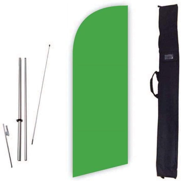 Cobb Promo Solid Lime Green 6ft Feather Flag with Complete 8ft Pole kit, Ground Spike and Carry Bag