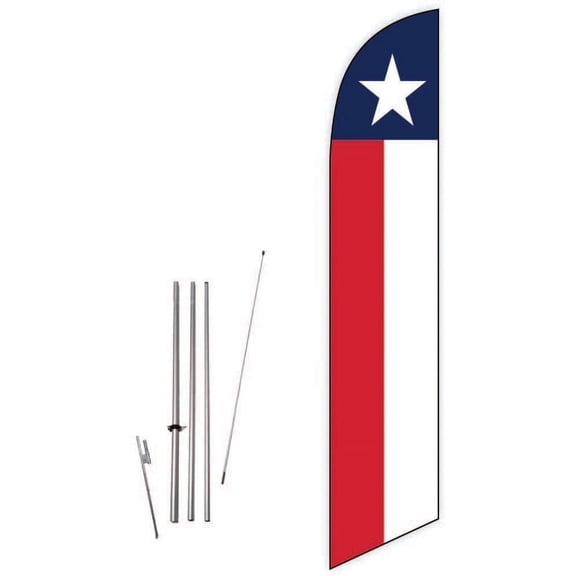 Cobb Promo Texas Flag Feather Flag with Complete 15ft Pole kit and Ground Spike