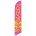 thumbnail image 1 of Cobb Promo Trades Welcome Here Pink Advertising Feather Flag 12ft - Replacement Flag Only Without Poleset, 1 of 1