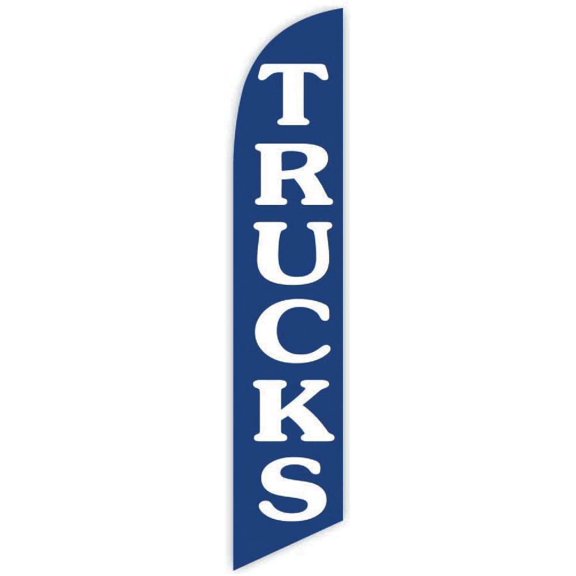 Cobb Promo Trucks Blue Advertising Feather Flag 12ft - Replacement Flag Only Without Poleset