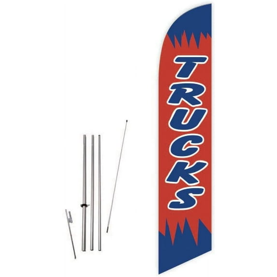 Cobb Promo Trucks Red Feather Flag with Complete 15ft Pole kit and Ground Spike