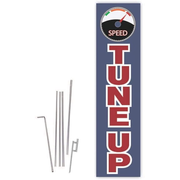 Cobb Promo Tune Up Grey Rectangle Boomer Flag with Complete 15ft Pole kit and Ground Spike