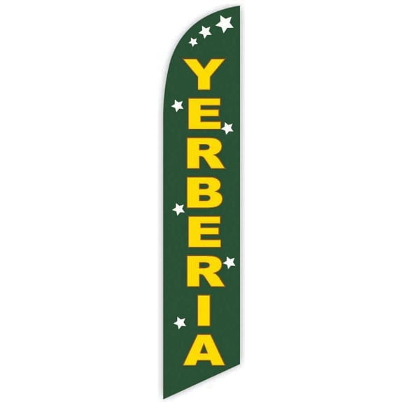 Cobb Promo Yerberia Green Advertising Feather Flag 12ft - Replacement Flag Only Without Poleset
