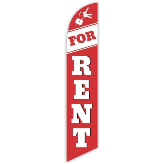 Cobb Promo for Rent Red Advertising Feather Flag 12ft - Replacement Flag Only Without Poleset