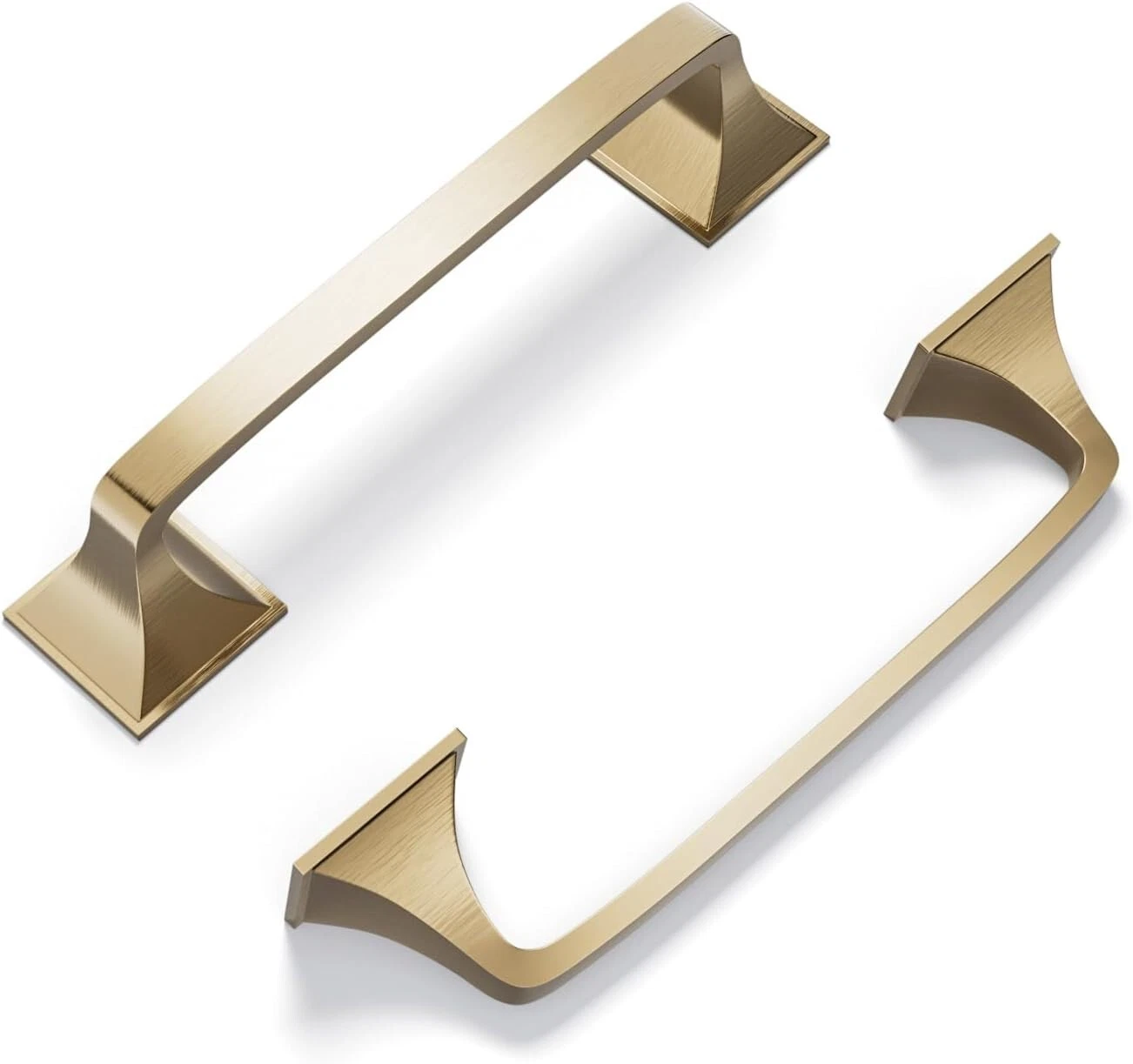 Cobbe 10 Pack Solid Brushed Gold Kitchen Cabinet Handles, Drawer Pulls - 5 Inch