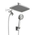 thumbnail image 1 of Cobbe 12 Inch High Pressure Rain Shower Head with Extension Arm, Dual Shower Head with 8 Modes Handheld Spray Combo, Chrome, 1 of 12