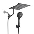 thumbnail image 1 of Cobbe Adjustable 12 Inch High Pressure Dual Shower Head with 12-Spray Handheld Shower, Matte Black, 1 of 12
