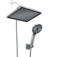 thumbnail image 1 of Cobbe Adjustable 12 Inch Rectangular High Pressure Dual Shower Head with 6-Spray Handheld Shower, Chrome, 1 of 11