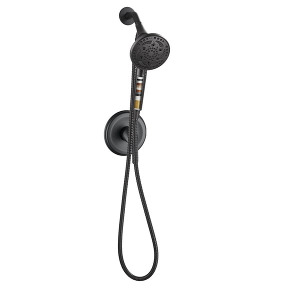 Cobbe Removable 7 Spray Modes Filtered Handheld Shower Head 60-Inch Hose & Valve Included Matte Black