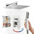thumbnail image 1 of Cobbe Shower Set,10-inch Rainfall Shower Head with Handheld Sprayer,Shower system for Bathroom Rough-in Valve Body and Trim Included, Brushed Nickel, 1 of 10