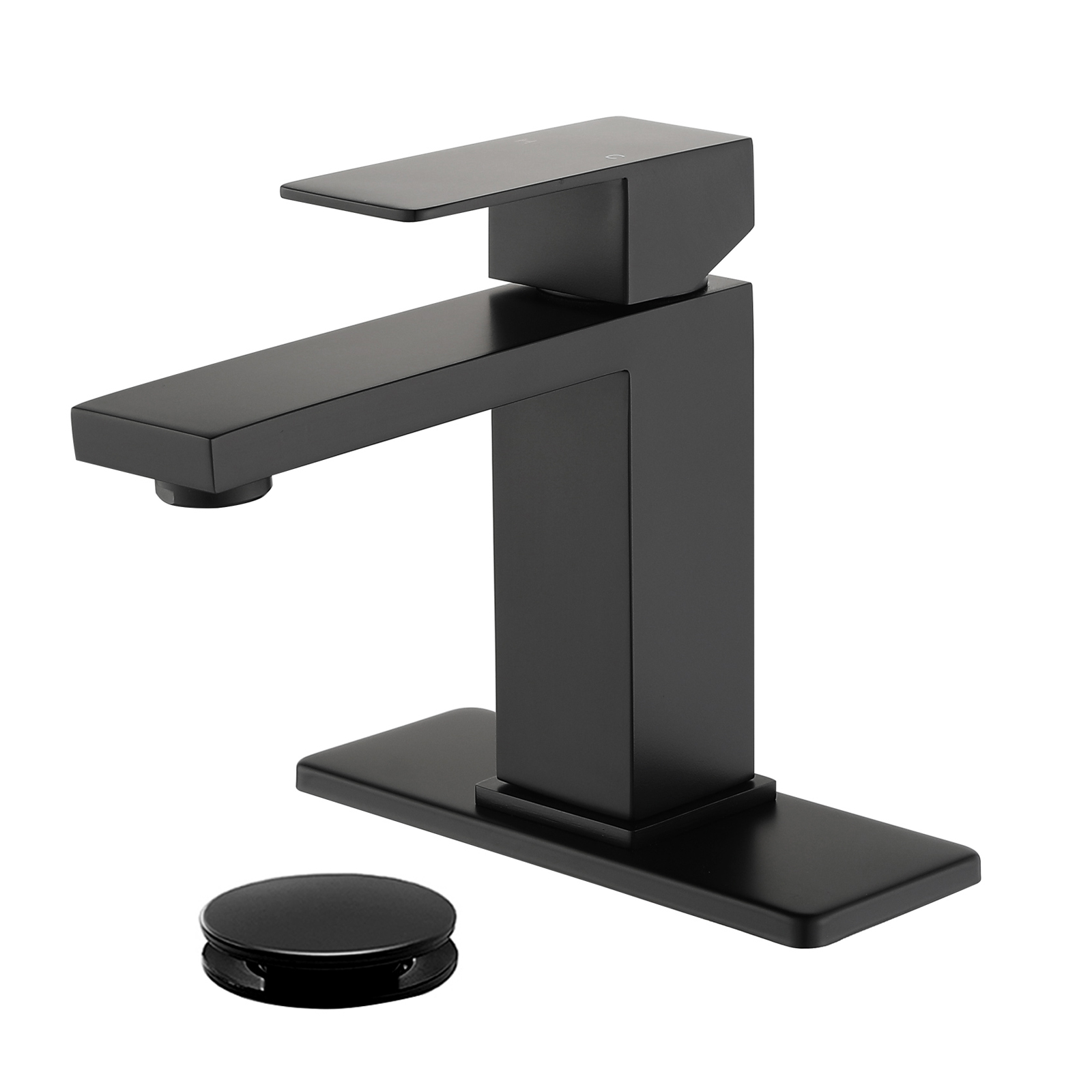 Cobbe Single-Handle Bathroom Sink Faucet for Vanity Single-Hole Installation Basin Faucet with Pop-Up Drain Matte Black