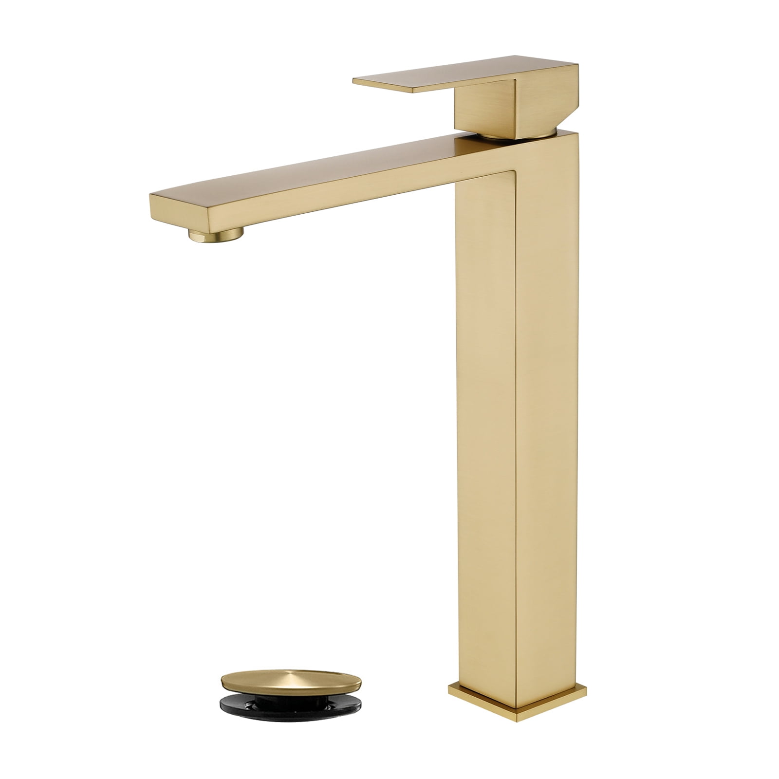 Cobbe Single-Hole Installation Bathroom Vessel Sink Faucet Single-Handle with Pop-Up Drain Faucet Brushed Nickel