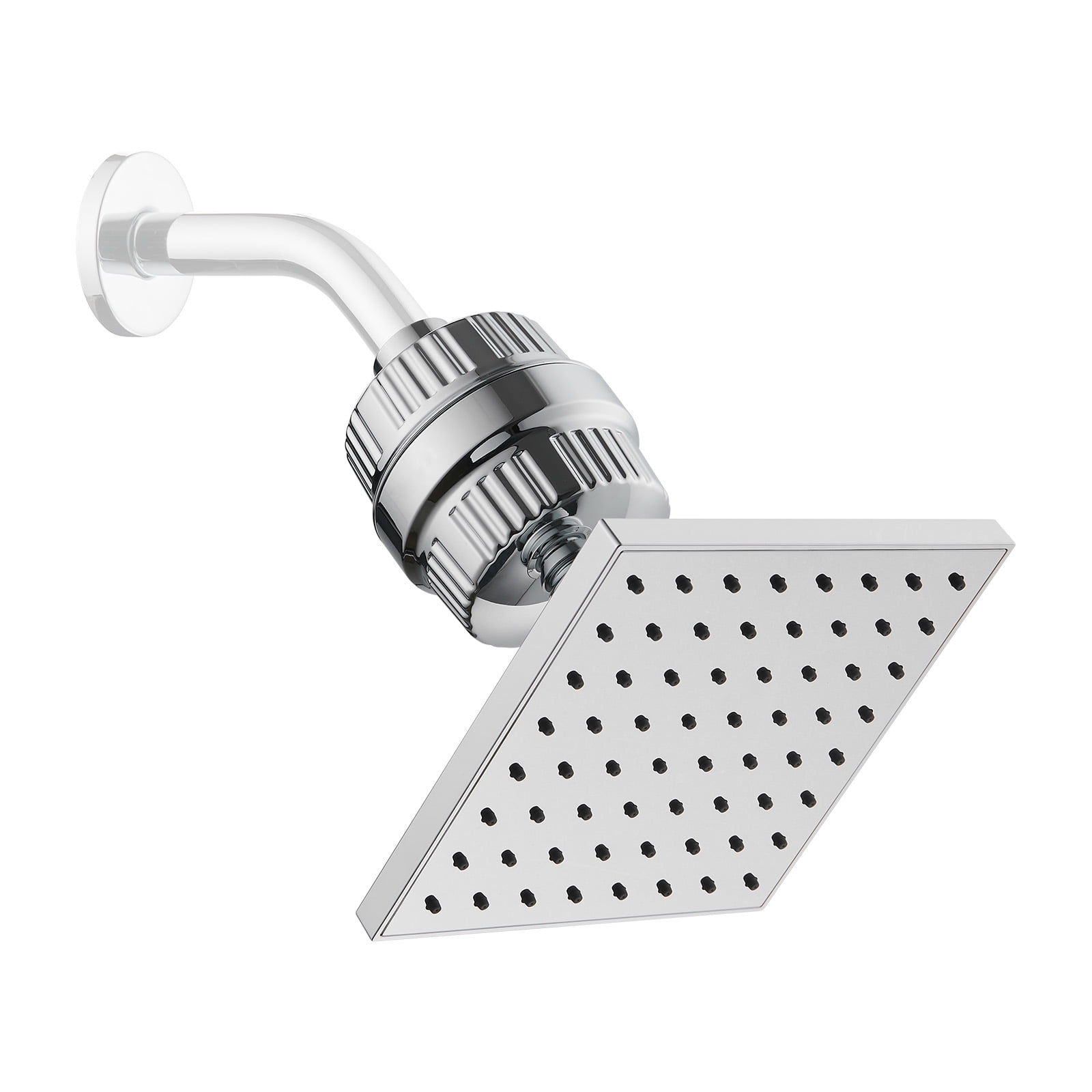 Cobbe Square Filter Shower Head Removes Chlorine and Harmful Substances Softens Water Quality Effectively Alleviates Dry Itchy Skin & Hair Chrome