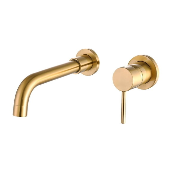 Cobbe Wall Mount Faucet for Bathroom Sink or Bathtub, Single Handle 2 Holes Brass Rough-in Valve Included, Matte Black