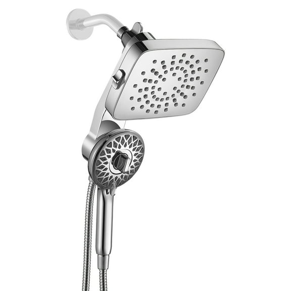 Cobbe Wall Mount Magnetic 2-in-1 Bathroom Rain Shower with 5-Spray Patterns Handheld Shower and 70-Inch Hose Chrome
