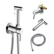 Cobbe Wall Mounted Adjustable Temperature Handheld Bidet Sprayer for Toilet Bathroom Toilet Bidet Attachment for Wash Chrome