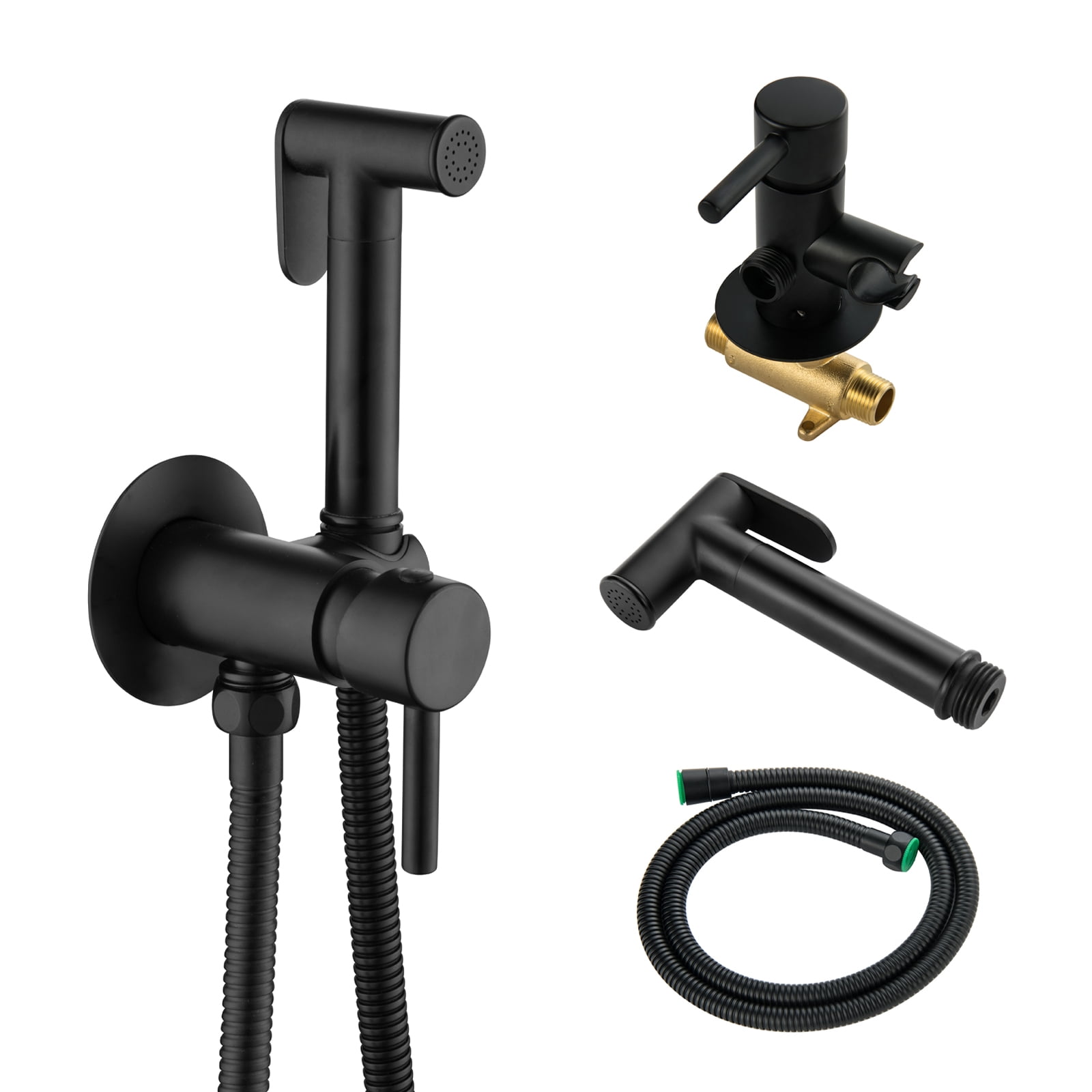 Cobbe Wall Mounted Adjustable Temperature  Handheld Bidet Sprayer for Toilet Bathroom Toilet Bidet Attachment for Wash Matte Black