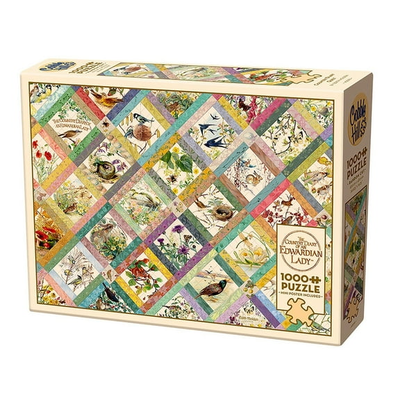 Cobble Hill 1000 Piece Puzzle - Country Diary Quilt - Sample Poster Included
