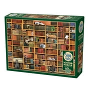 Cobble Hill 1000 Piece Puzzle The Cat Library - Reference Poster Included, High Quality Jigsaw, Earth Friendly