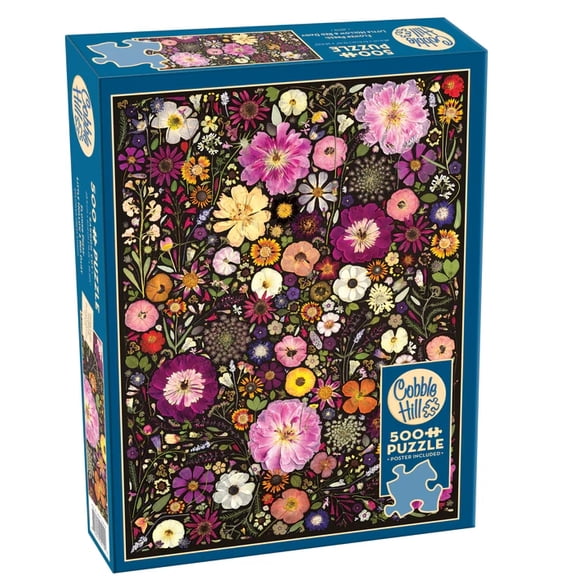 Cobble Hill 500 Piece Jigsaw Puzzle - Flower Press: Little Hollow & Red Daisy (Poster Included)