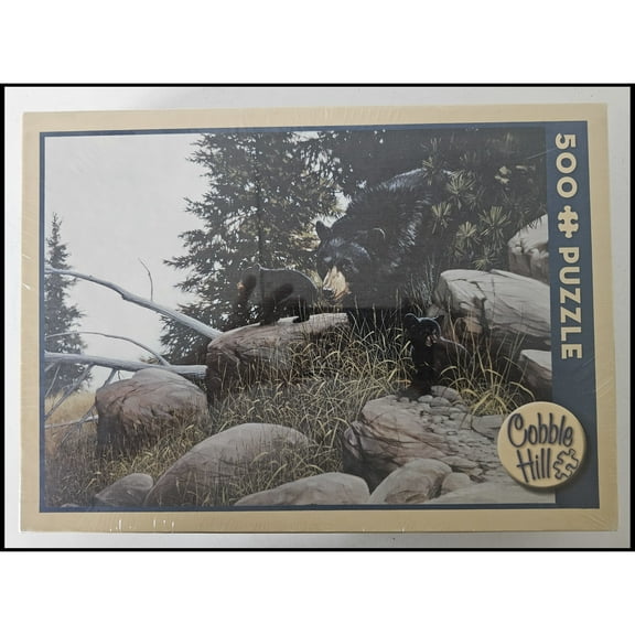 Cobble Hill "Black Bear Family" 500 Piece Puzzle