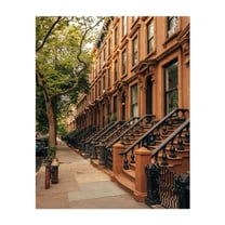 Cobble Hill Brownstones 01 - Brooklyn New York Photography Unframed Wall Art Print 8 x 10 inches
