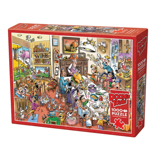 Cobble Hill DoodleTown: Thanksgiving Togetherness - 1000 Piece Puzzle ...