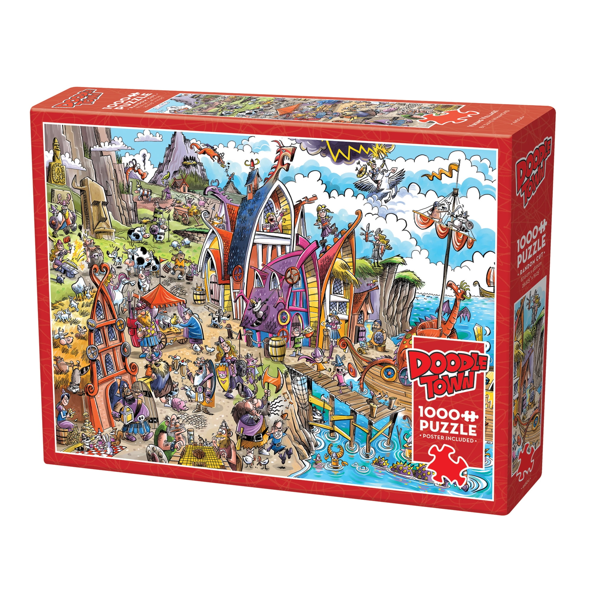 Cobble Hill DoodleTown: Viking Village - 1000 Piece Puzzle - Reference ...