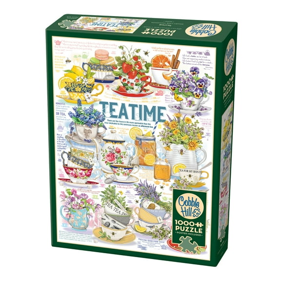 Cobble Hill Tea Time 1000 Piece Puzzle, Age 12+, Linen Paper, 26.625" x 19.25"