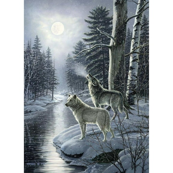 Cobble Hill Wolves by Moonlight Jigsaw Puzzle