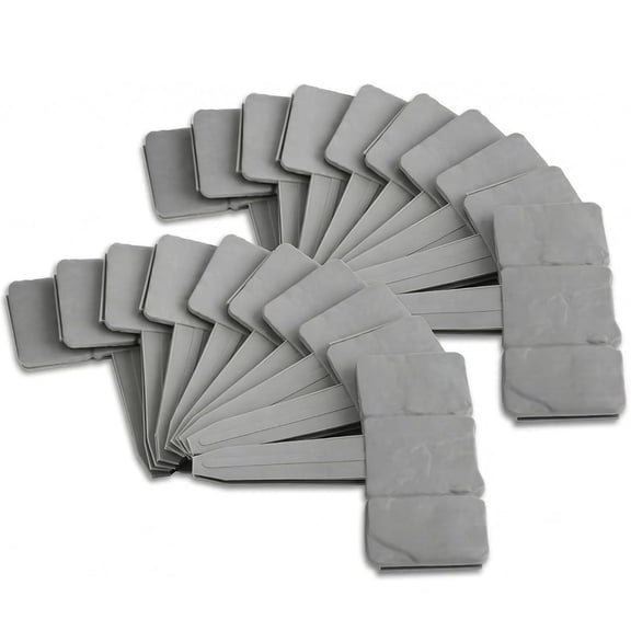 Cobbled Stone Effect Garden Edging Border Landscape Flower Bed Border | Lawn Bed Border Edging Grey Stone Effect Plastic Edging Blocks Fence for Patio Yard Path Walkway