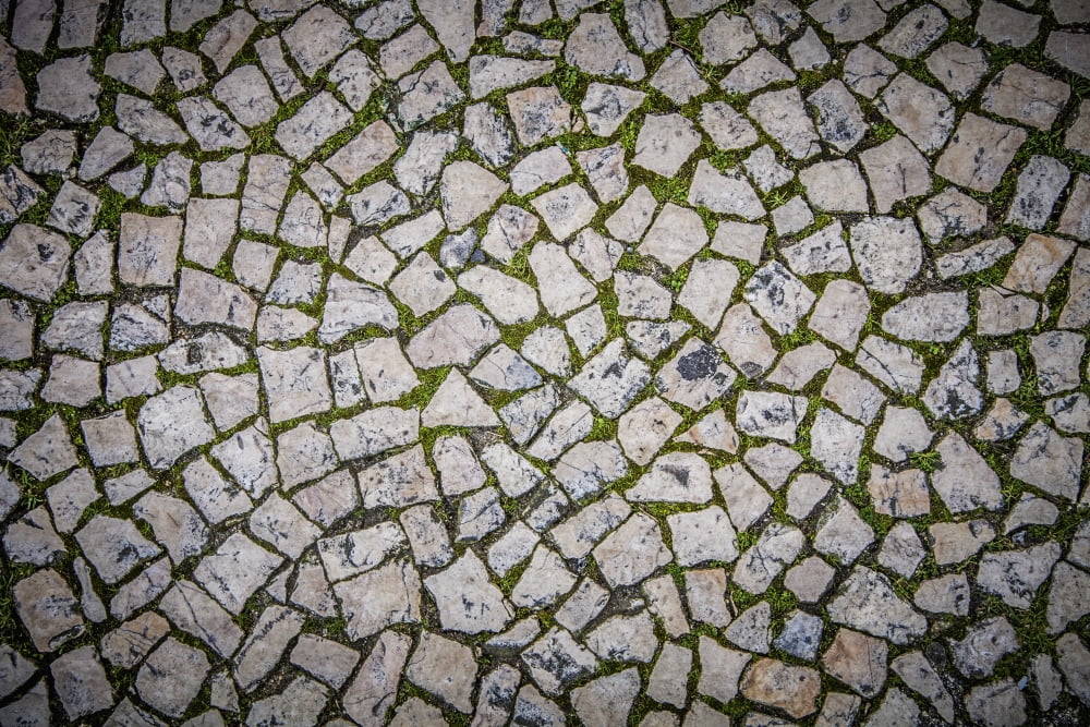 Cobbled street in chiado districtLisbon portugal Canvas Art - Carlos Sanchez Pereyra Design Pics (38 x 24)