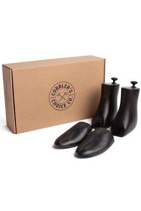 Co. Finest Quality Men’s Boot Tree – Varnished Natural Wood, Timeless Design, Signature Finish, Black - Extra Large