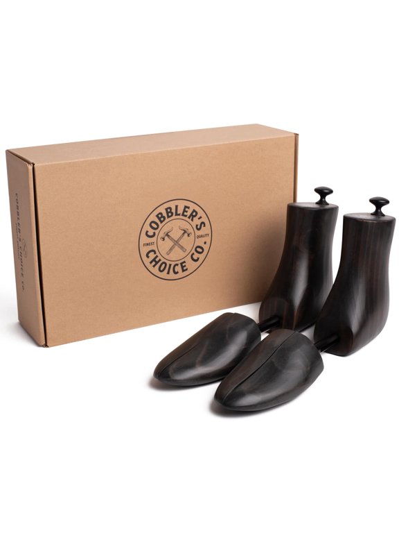 Co. Finest Quality Men’s Boot Tree – Varnished Natural Wood, Timeless Design, Signature Finish, Black - Large