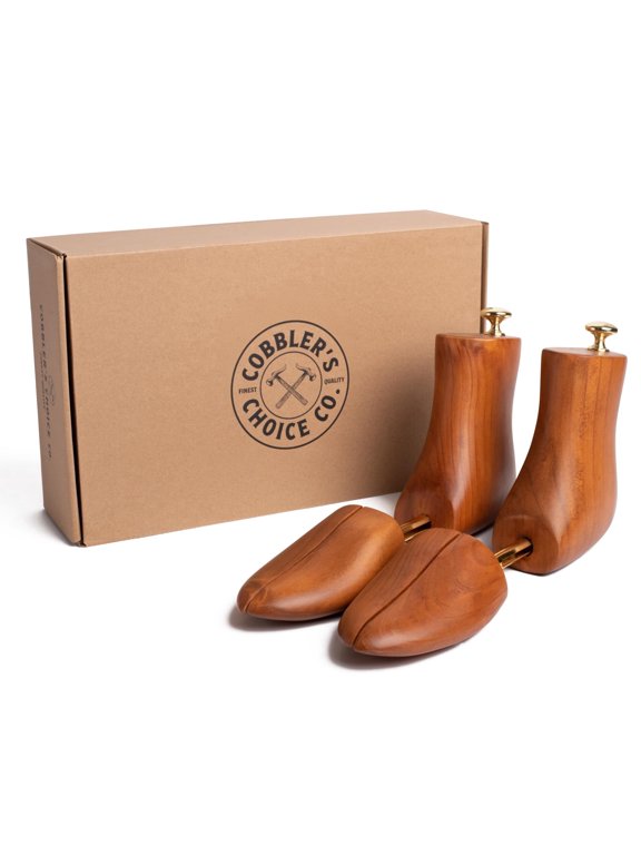 Co. Finest Quality Men’s Boot Tree – Varnished Natural Wood, Timeless Design, Signature Finish, Brown - Extra Large