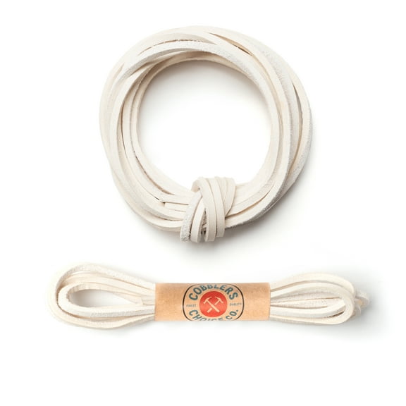 Cobbler's Choice Leather Boot Lace in White - 54 Inches