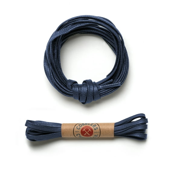 Cobbler's Choice Shoe Lace - Premium 46" Flat Waxed Cotton Shoe Lace in Blue