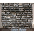 thumbnail image 1 of Ambesonne Cobblestone Curtains 2 Panel Set, Fuliginous Tiles, 108" x 84", Dark Grey Taupe, 1 of 3
