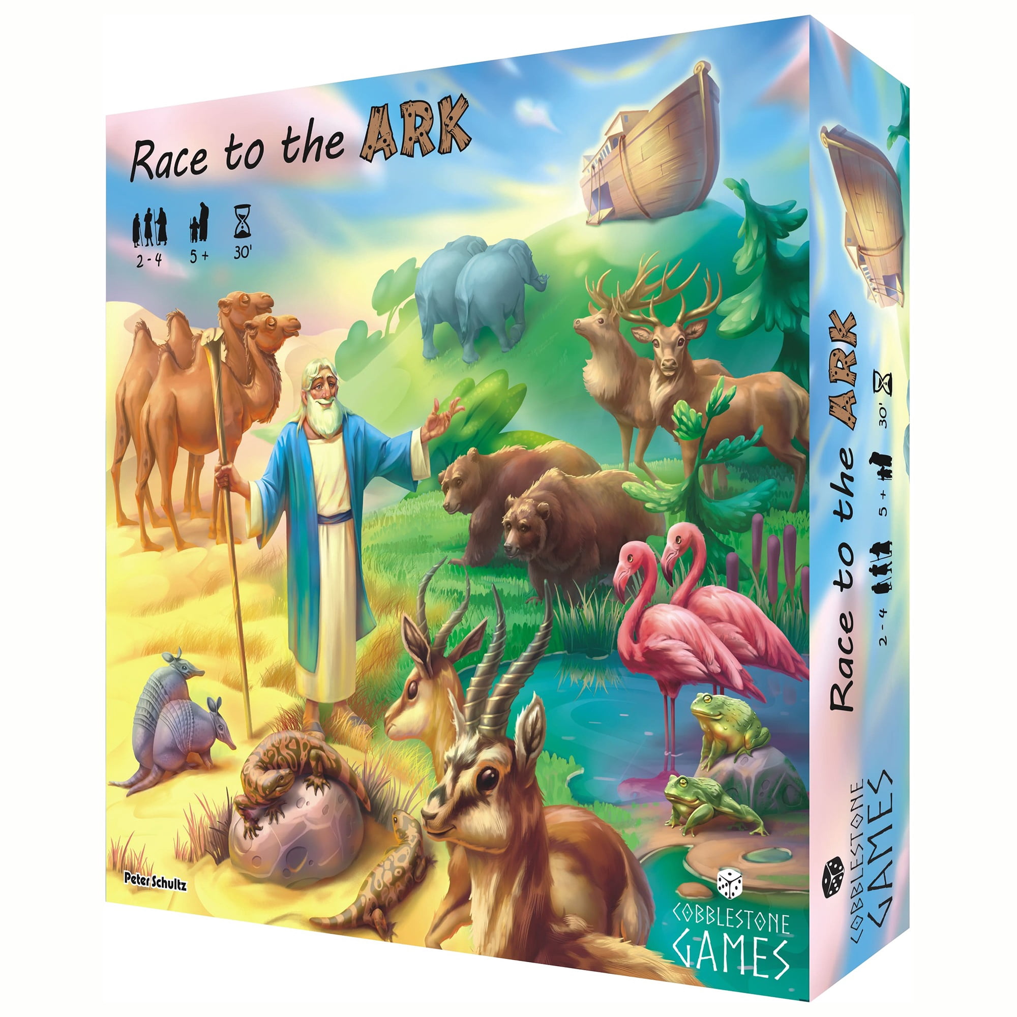 Cobblestone GameS: Race to the Ark - Children's Board Game, Push Your Luck & Animal Set Collection, Colorful Game, Family Ages 5+, 2-4 Players, 30 Min