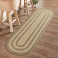 thumbnail image 1 of VHC Brands Cobblestone Rug Hall Runner with PVC Pad, Jute Blend, Oval, Tan Grey White, 22x72 inches, 1 of 4