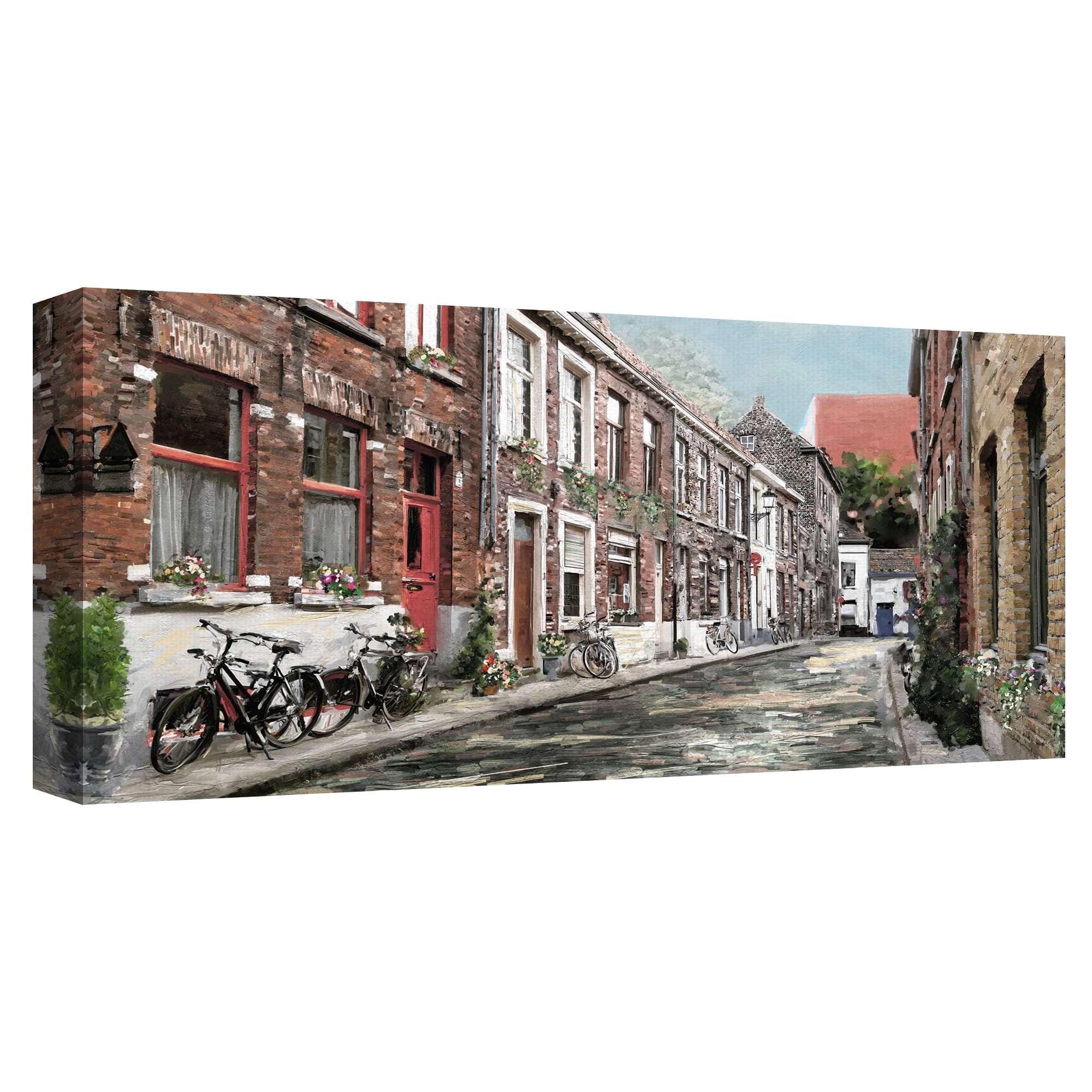 Cobblestone Lane by Studio Arts Canvas Art Print