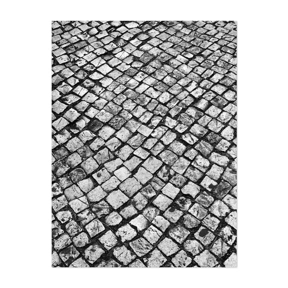 Cobblestone Patterns - Photography Black and White Pattern Abstract Geometric Architecture Street Photography Minimalist Unframed Wall Art Print 36 x 48 inches